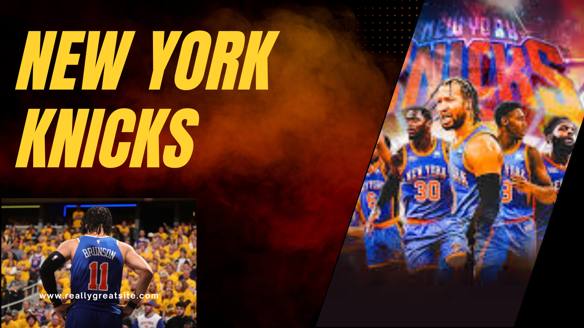 The New York Knicks and their starting lineup. Image designed by Jayson Zapata using Canva.