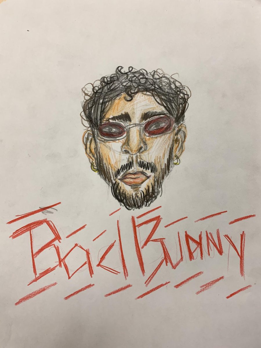 Bad Bunny illustration by Ana Cunningham. 